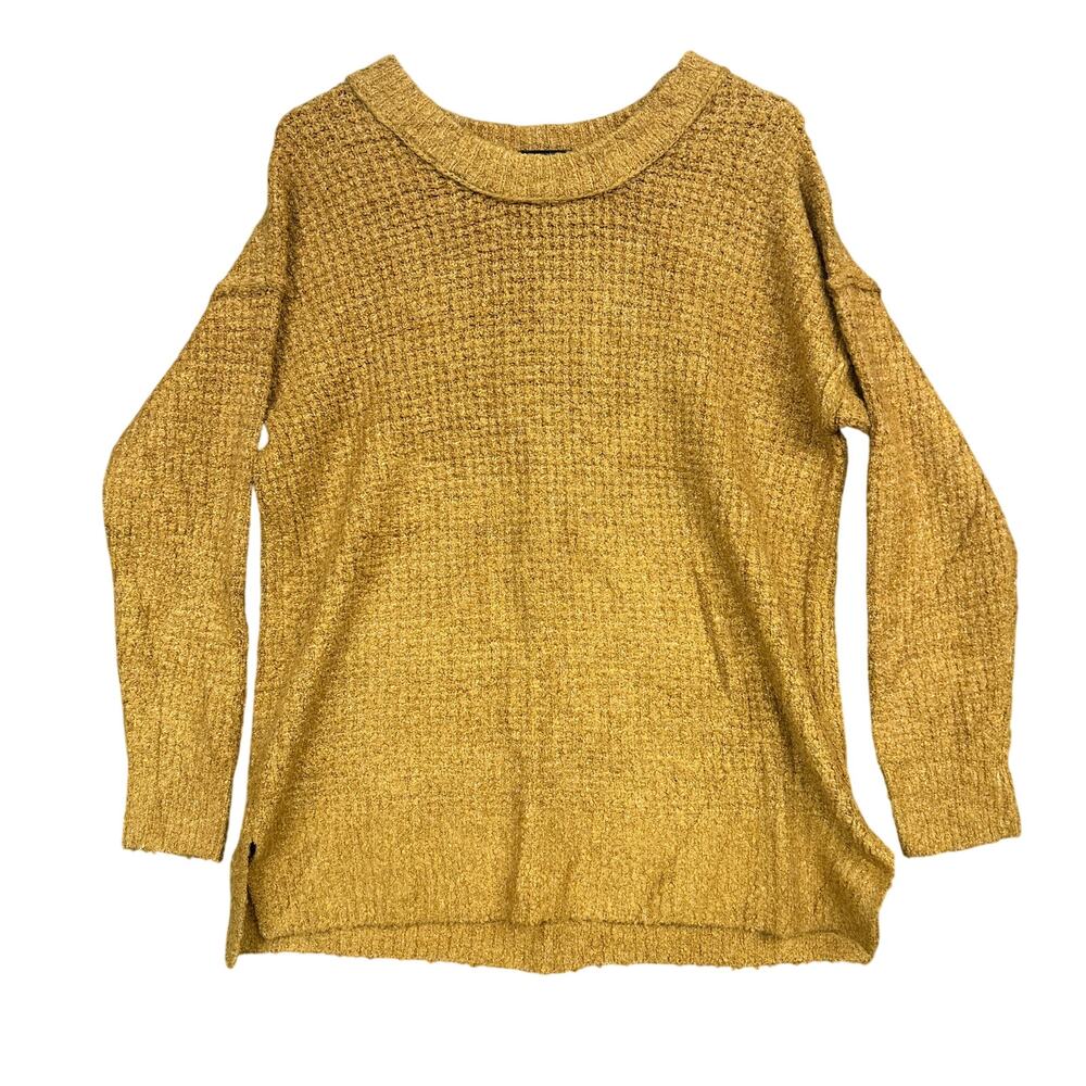 Olive & Oak Women Sweater Golden Long Sleeve Round Neck Soft Cozy Stretch M
